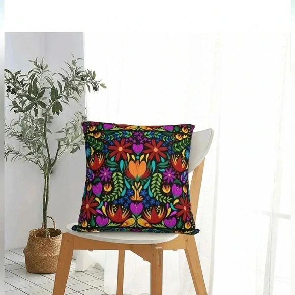 Bright Art Boho Floral Pillow Colorful Slip-On Covers Set Of 2 - Picture 3 of 5
